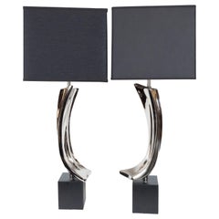 Pair of Midcentury Brutalist Table Lamps for Laurel Lamp Co.