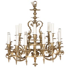 Antique Gilt Bronze 18-Light Chandelier