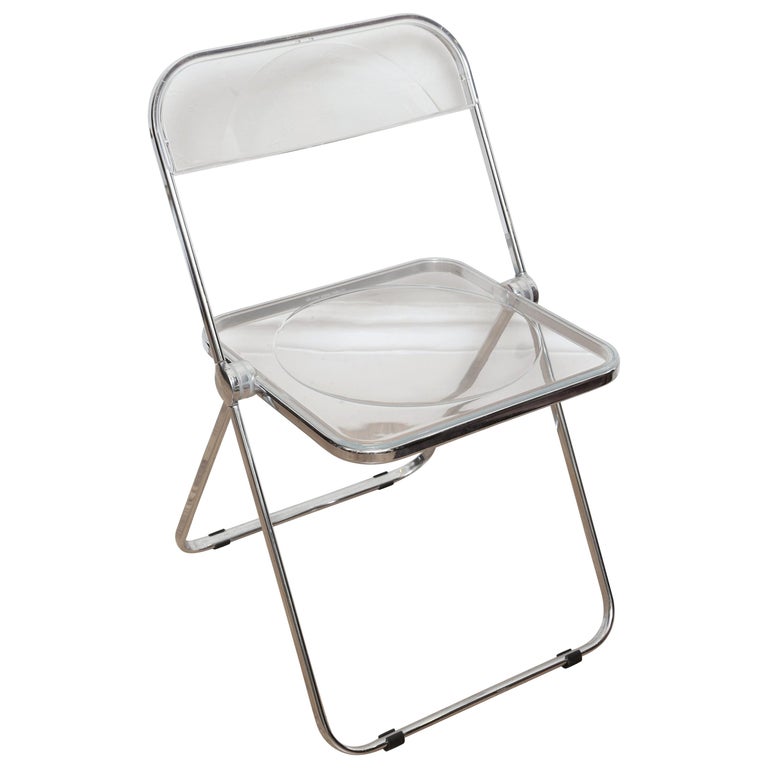 Vintage Set of Four Lucite Folding Chairs by Castelli at 1stDibs