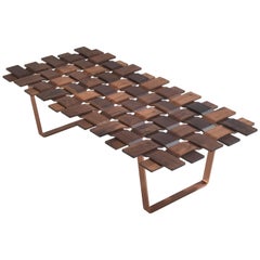 Walnut Grid Bench in Solid Walnut