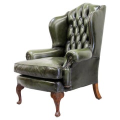 Chesterfield Wing Chair Armchair Recliner Vintage