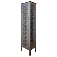 Jim Rose - Original Tall One Door "Fans" Quilt Cupboard, Monochromatic Pattern