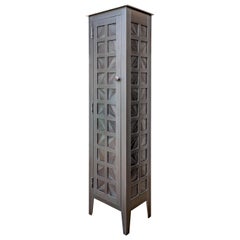 Jim Rose - Original Tall One Door "Fans" Quilt Cupboard, Monochromatic Pattern