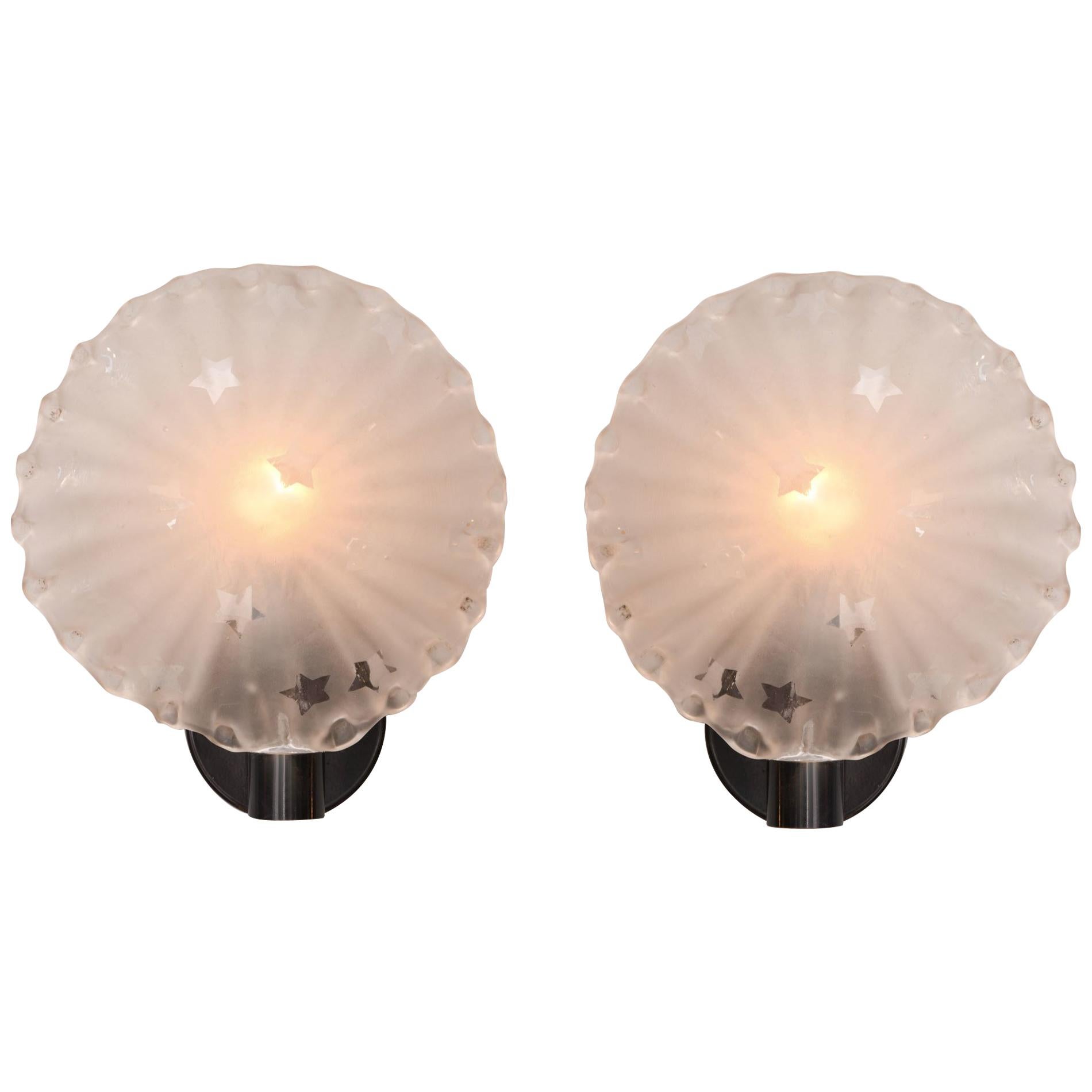 Pair of 1950s Italian 'Star' Wall Lights