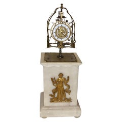 Early 19th Century French Skeleton Antique Clock Simulating Perpetual Motion