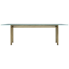 90° Glass & Metal Rectangular Dining Table, Vica designed by Annabelle Selldorf