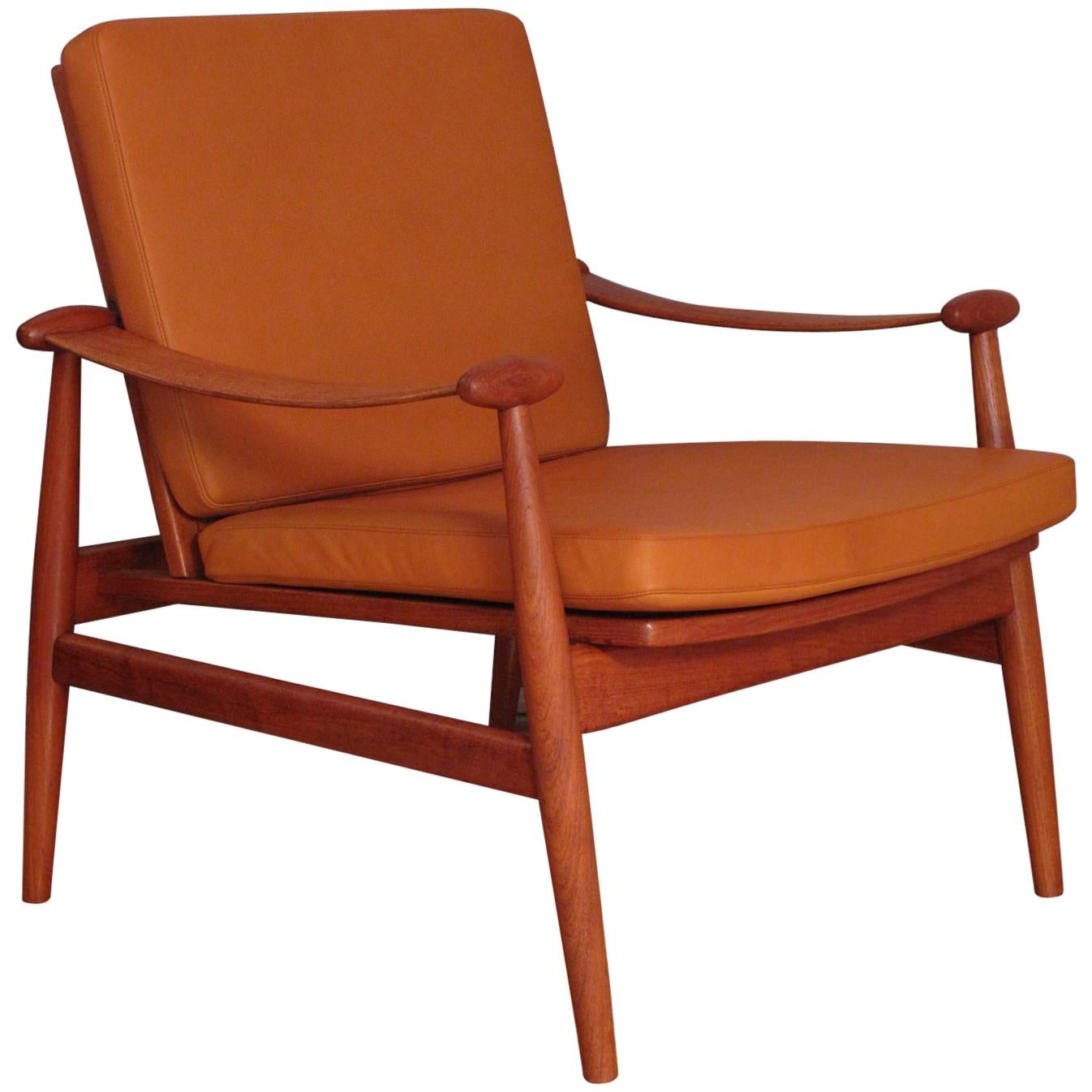 Finn Juhl Model 133 'Spadestolen' Teak and Leather Lounge Chair