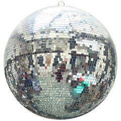Vintage French Mirrored Disco Ball 20" in Diameter