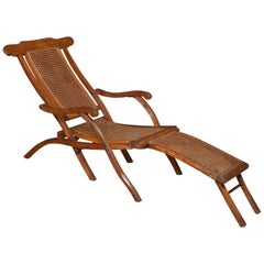 Walnut Framed Folding Steamer Deck Chair