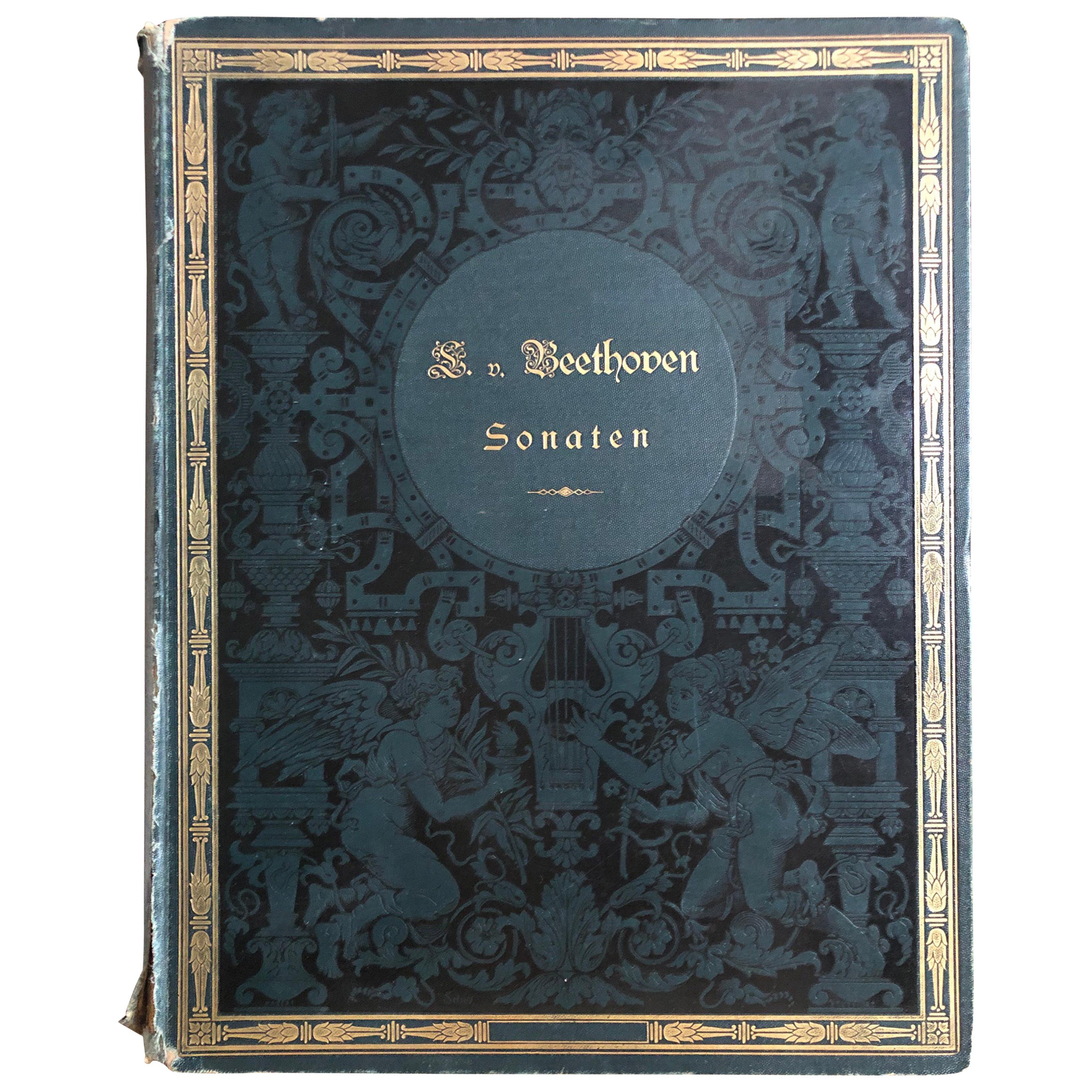 Ludwig van Beethoven Sonaten Sheet Music Book, C. F. Peters, Leipzig, circa 1820