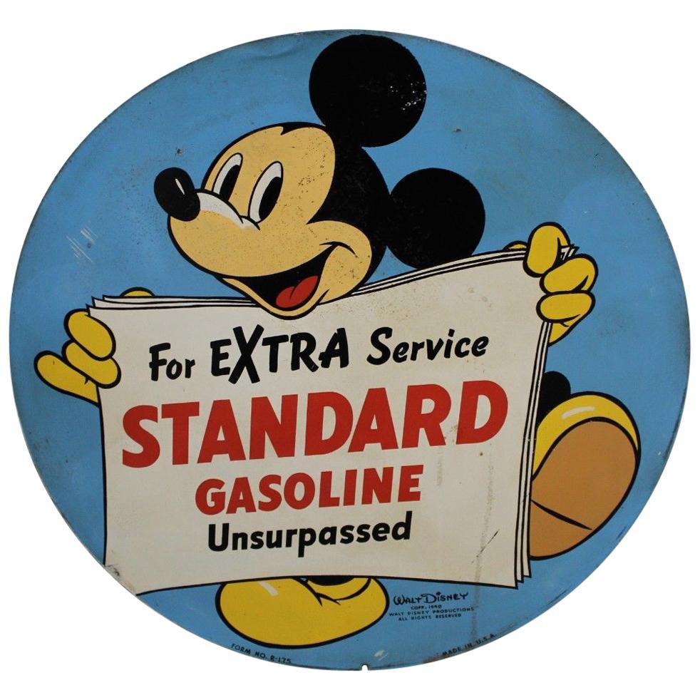 1940 Standard Gasoline Advertising with Disney's Mickey Mouse For Sale