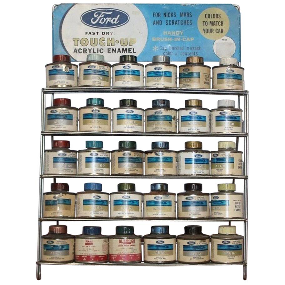 1960s Original Ford Acrylic Enamel Touch Up Paint Counter Top Display For Sale