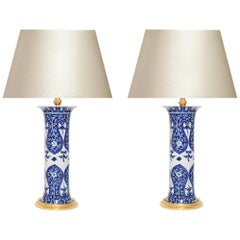 Pair of Blue and White Porcelain Lamp