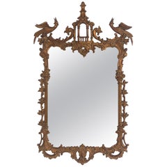 Specchio dorato cinese Chippendale o Chinoiserie