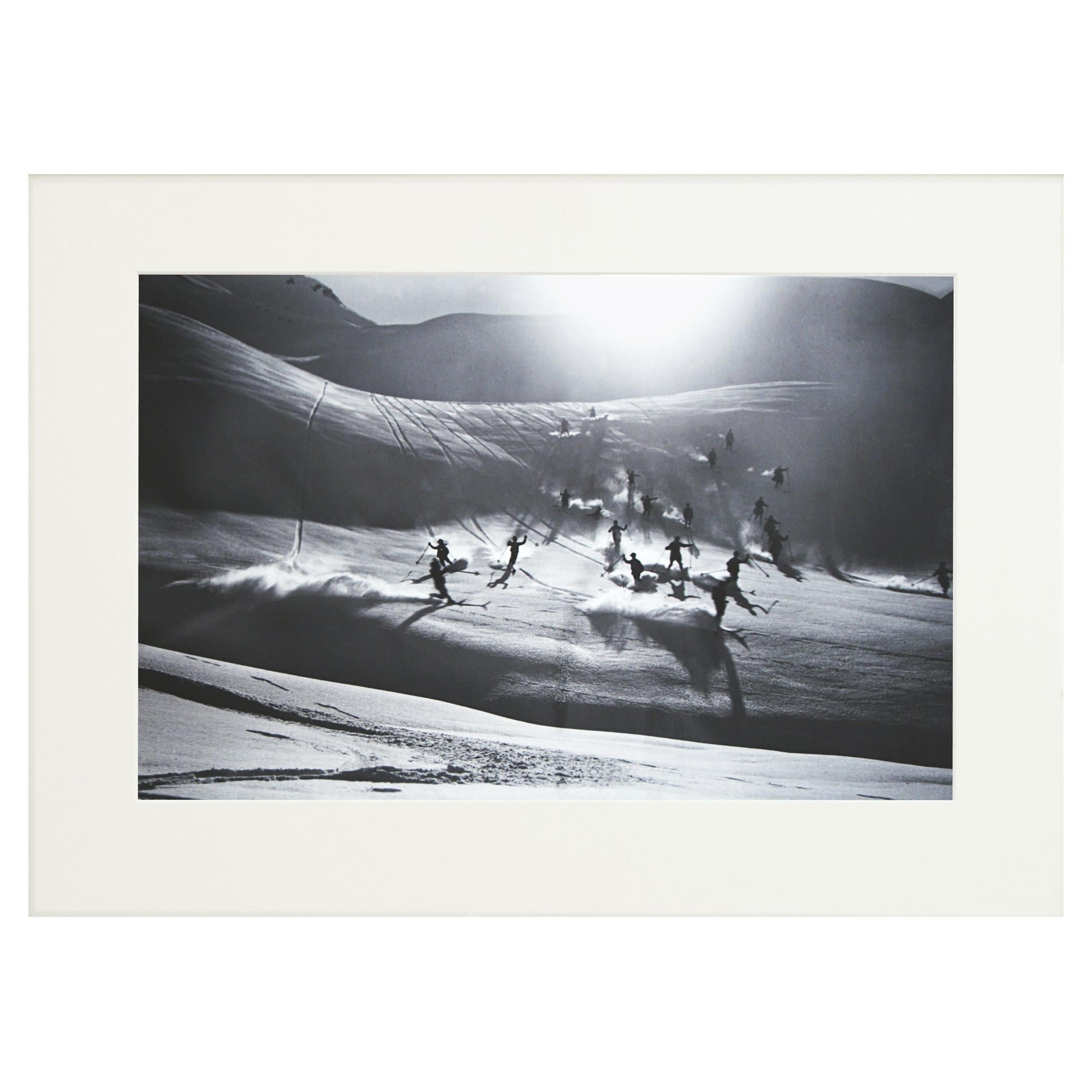 Alpine Ski Photograph, 'Happy Skiers' Taken from 1930s Original