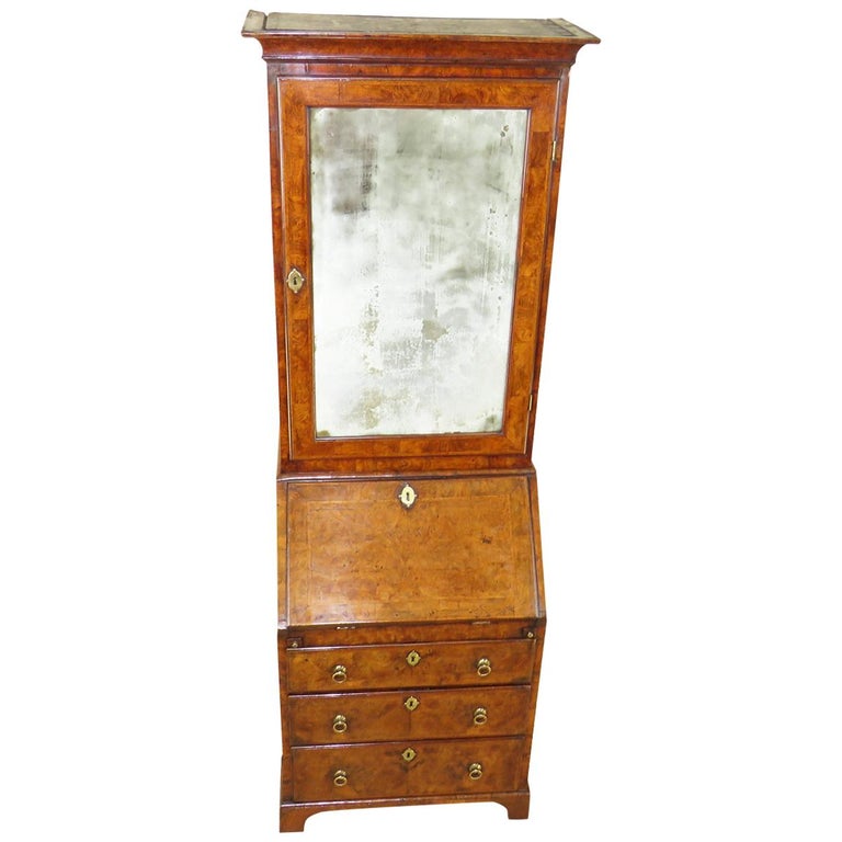 Georgian 18th Century Walnut Antique Bureau Bookcase 1