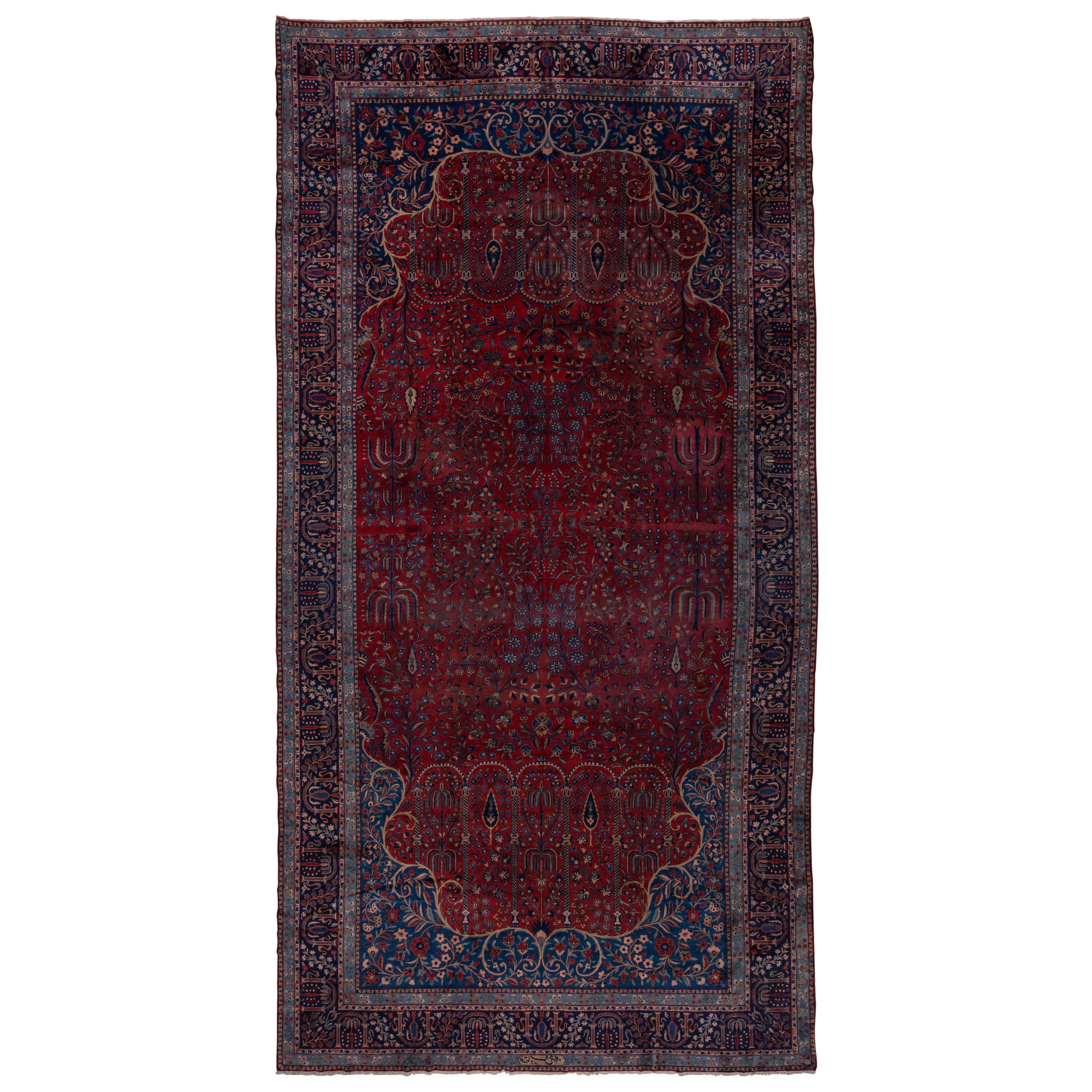 Antique Persian Kashan Mansion Carpet, circa 1920s
