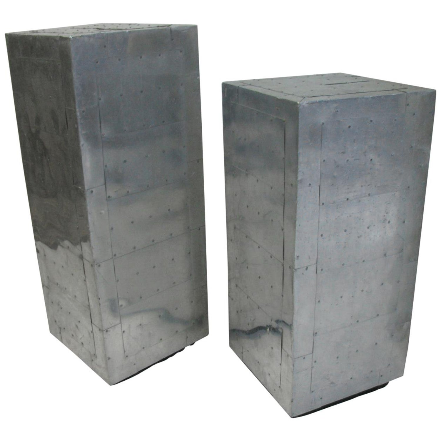 Pair Of Mid Century Aluminum Industrial Pedestals For Sale At 1stdibs