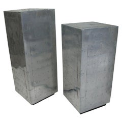 Pair of Mid Century Aluminum Industrial Pedestals