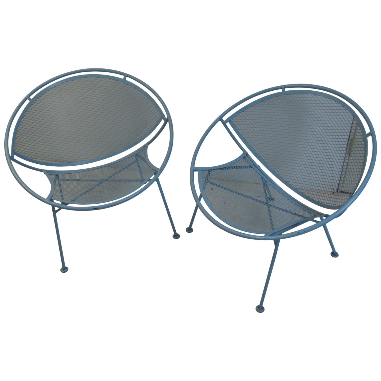 Pair of Mid-Century Modern Salterini Hoop Radar Chairs Maurizio Tempestini