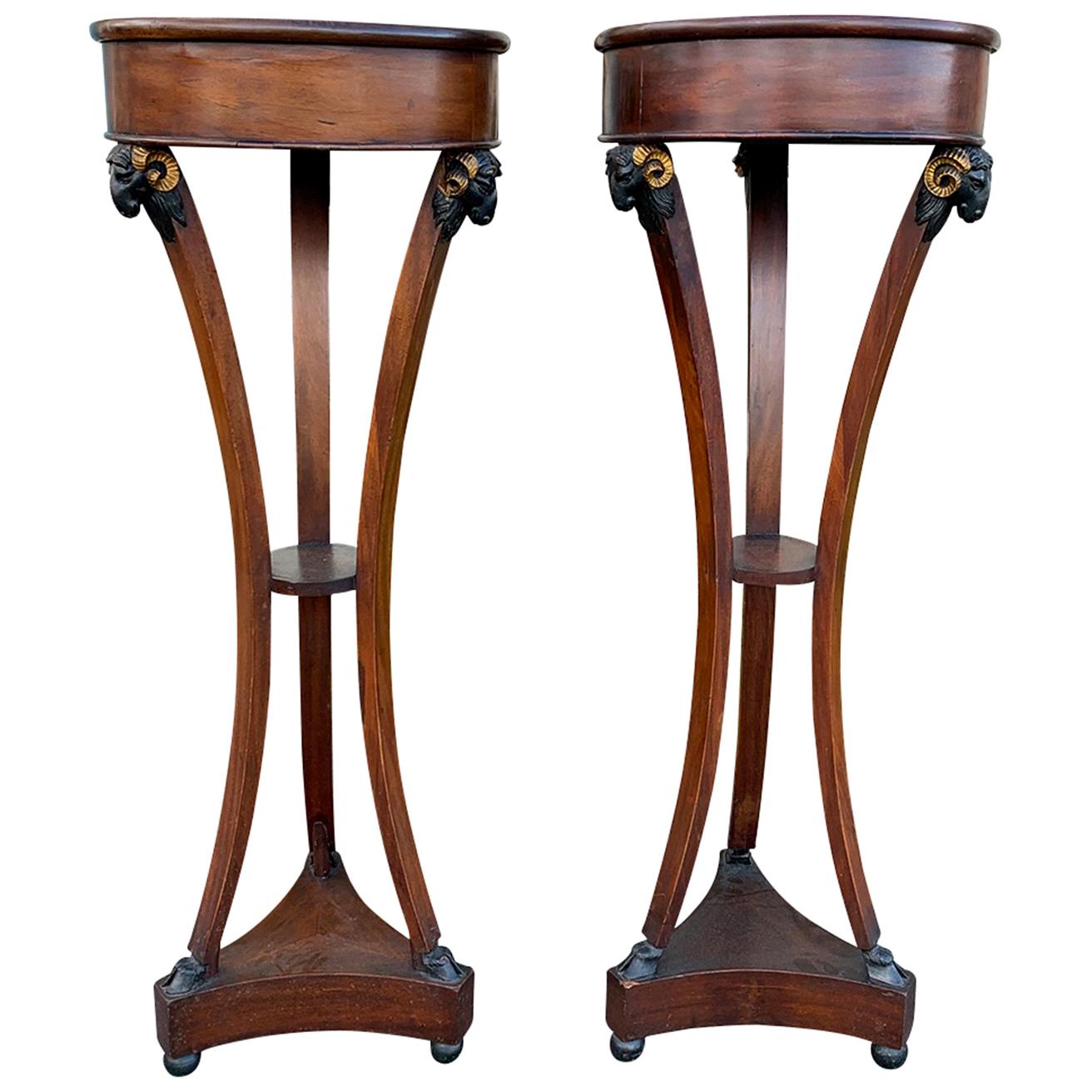 Pair of Early 19th Century Period Italian Directoire Torchieres, circa 1820