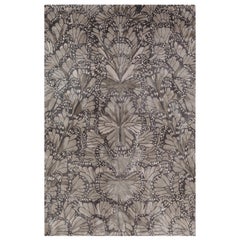 Monarch Smoke Hand-Knotted 10x8 Rug in Silk by Alexander McQueen