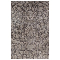 Tapis Monarch Smoke 12x9 noué à la main en soie d'Alexander McQueen