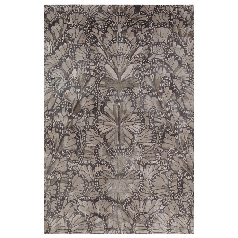 Monarch Smoke Hand-Knotted 14x10 Rug in Silk by Alexander McQueen For ...