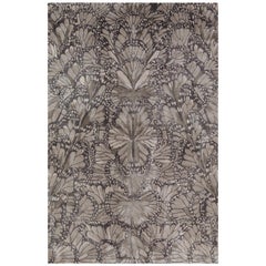 Monarch Smoke Hand-Knotted 9x6 Rug in Silk by Alexander McQueen