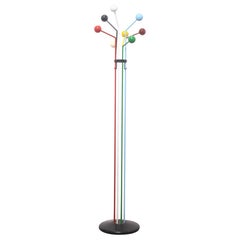 Space Age Italian Metal Coat Rack in red Black Green Yellow White Blue, 1970s