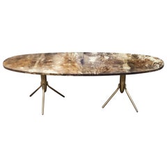 Aldo Tura Oval Surf Coffee Table with Rocket Base
