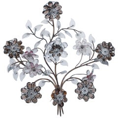 Vintage Oswald Haerdtl Flower Crystal Wall Lamp for Lobmeyr, Vienna