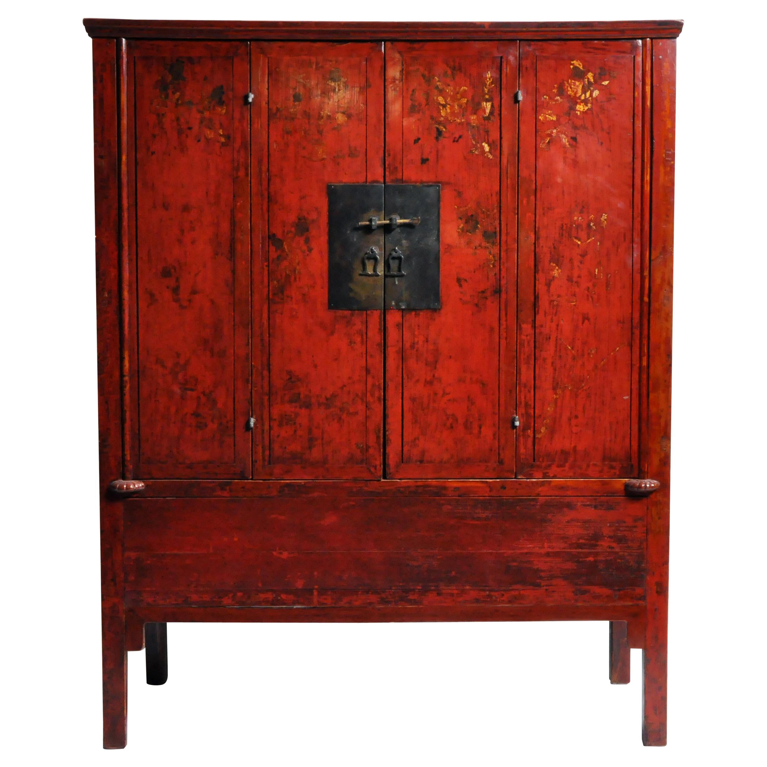 Chinese Wedding Cabinet with Square Lockplate