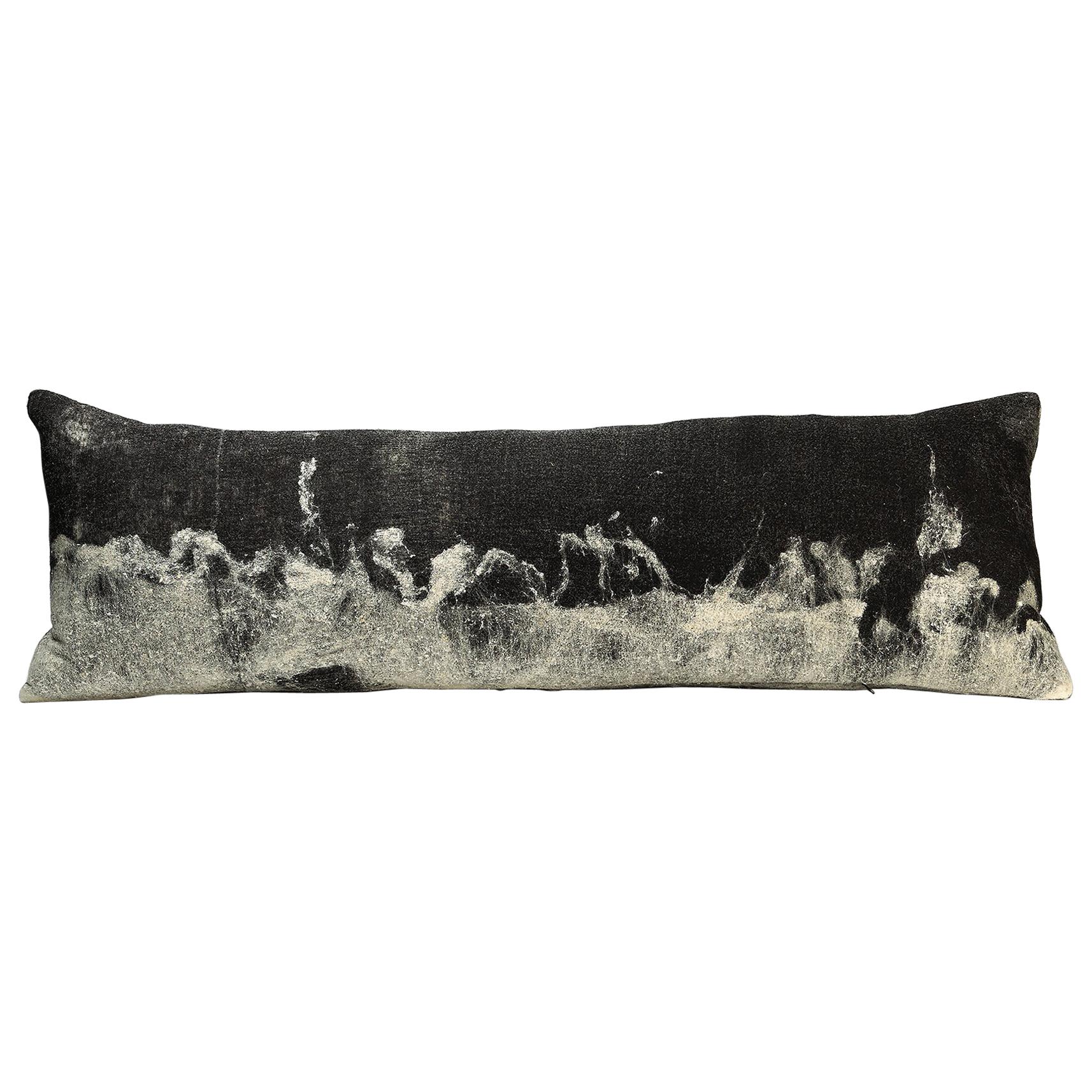 Modern Rustic Wool "Genesis" Body Pillow Hand-Milled For Sale