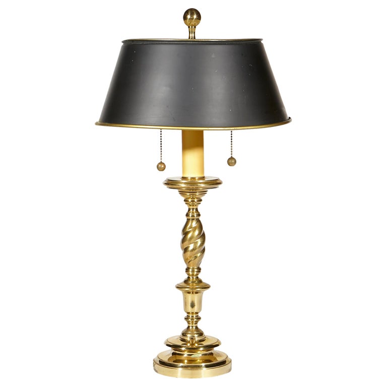 Brass Desk Lamp With Black Shade At 1stdibs, Brass Lamp Black Shade