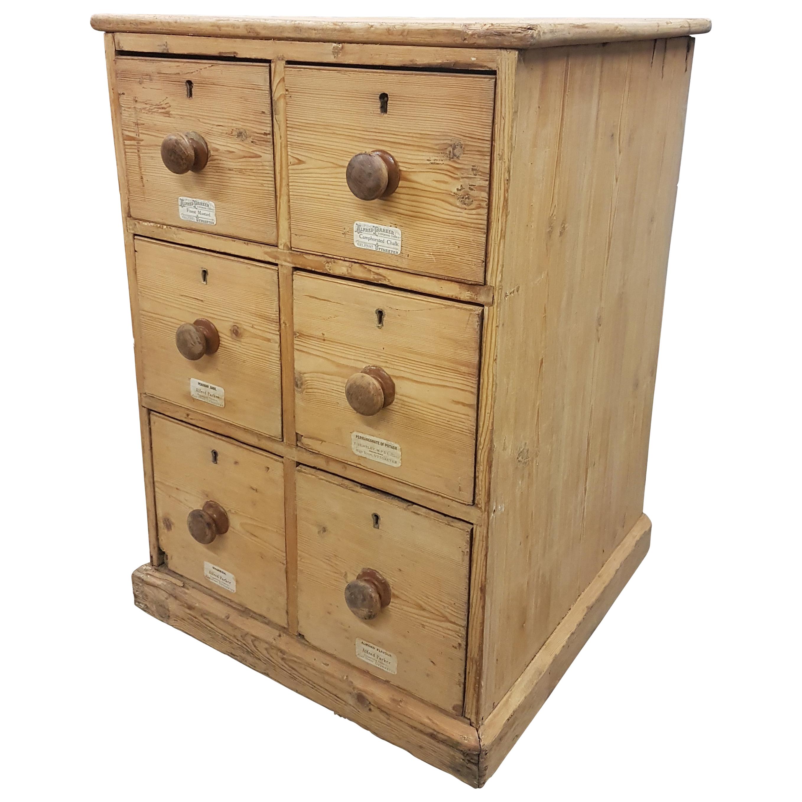 19th Century Pine Apothecary Drawers For Sale