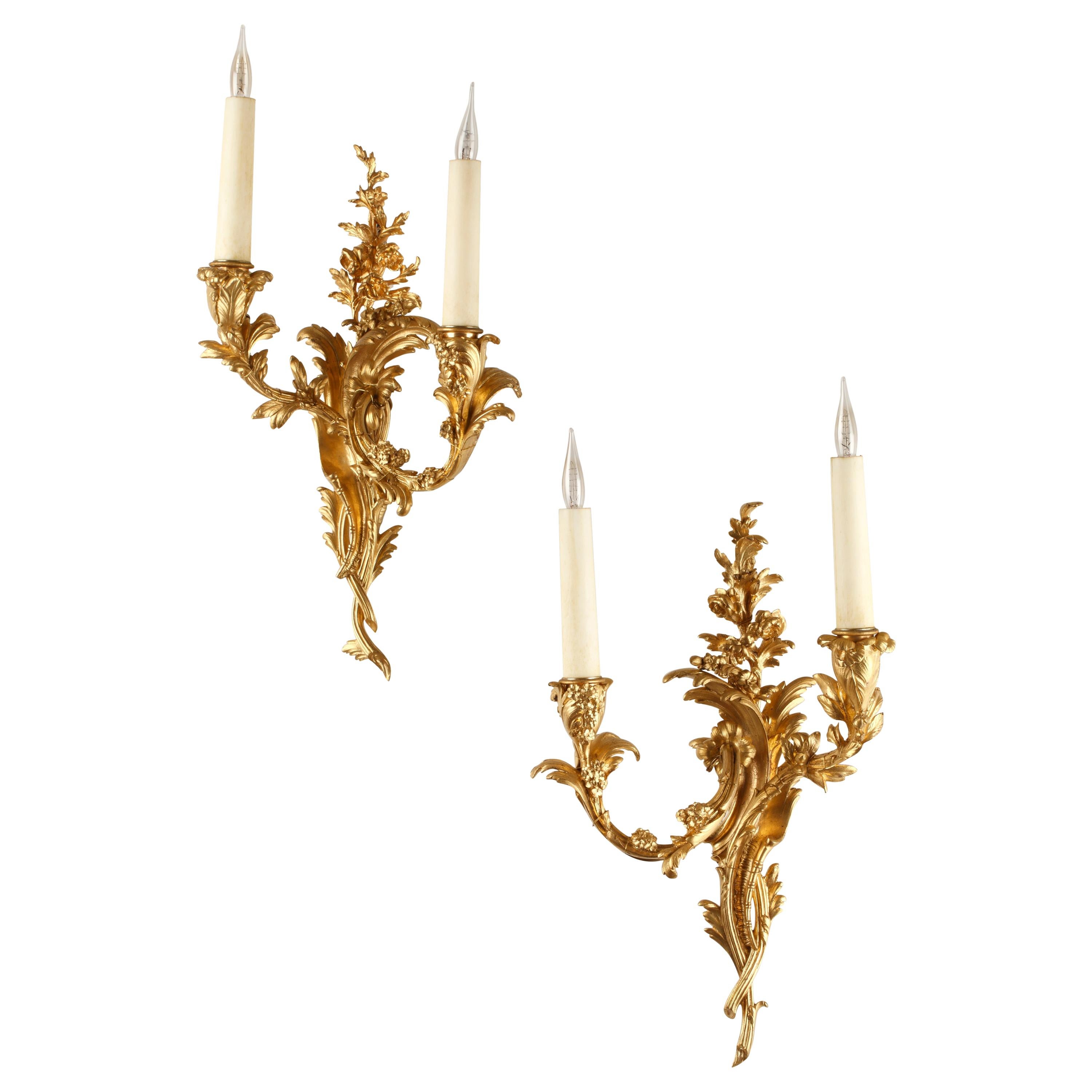 Elegant Pair of Wall-Lights Attributed to Maison Millet, France, Circa 1880