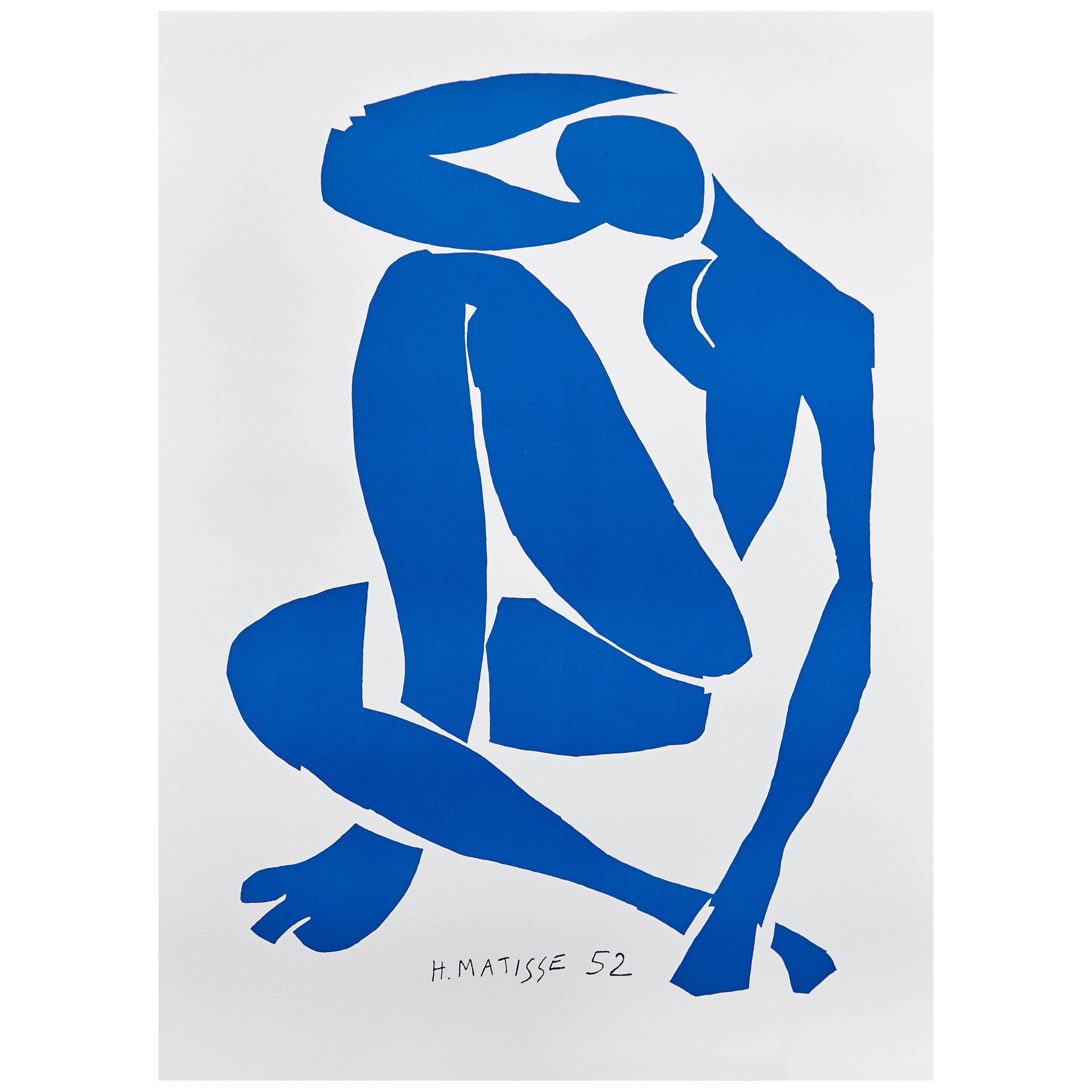 After Henri Matisse Cut Out Blue Lithograph Nu Bleu IV