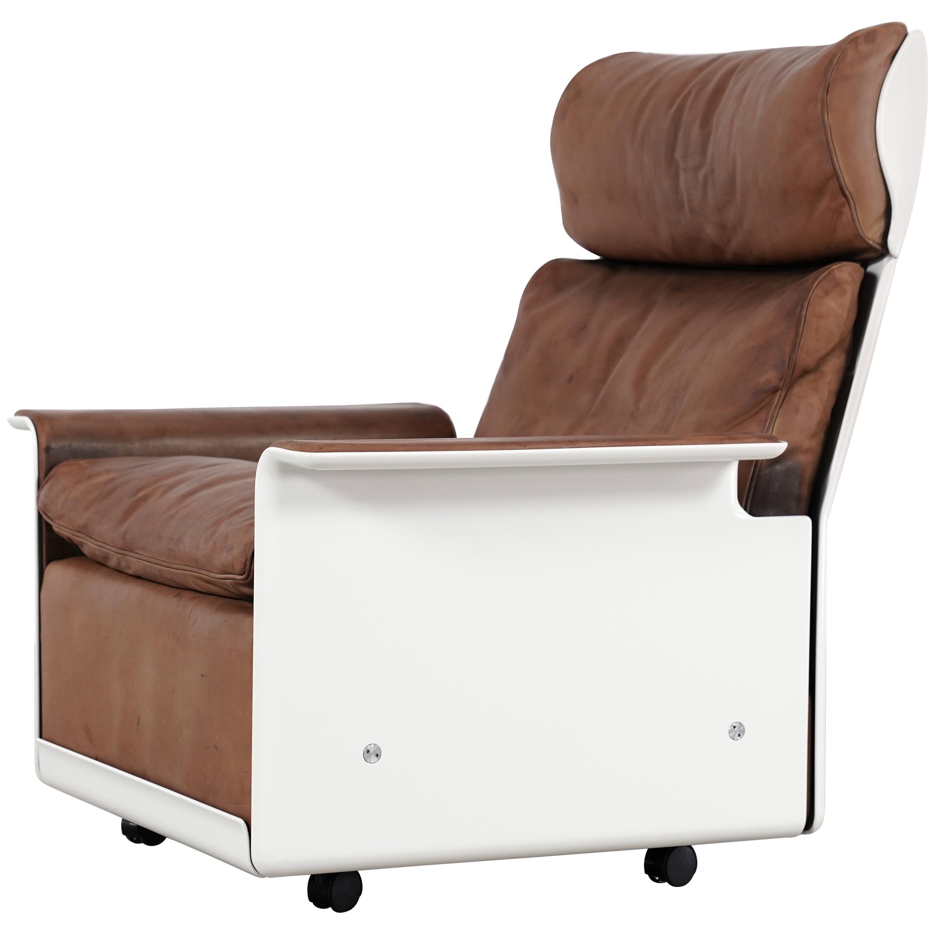 Dieter Rams Lounge Chair RZ 62 1962 by Vitsœ, Germany, Chocolate Leather