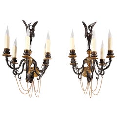 Antique Pair of Neo-Greek Wall-Lights Attributed to F. Barbedienne, France, Circa 1880