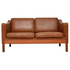 1960s Danish Vintage Leather Two-Seat Sofa