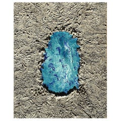 Painting Coastline 3 by Liora Textured Blue Sand Abstract Canvas Contemporary