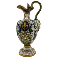 Faience Jug Desvres Fourmaintraux Frères, Late 1800