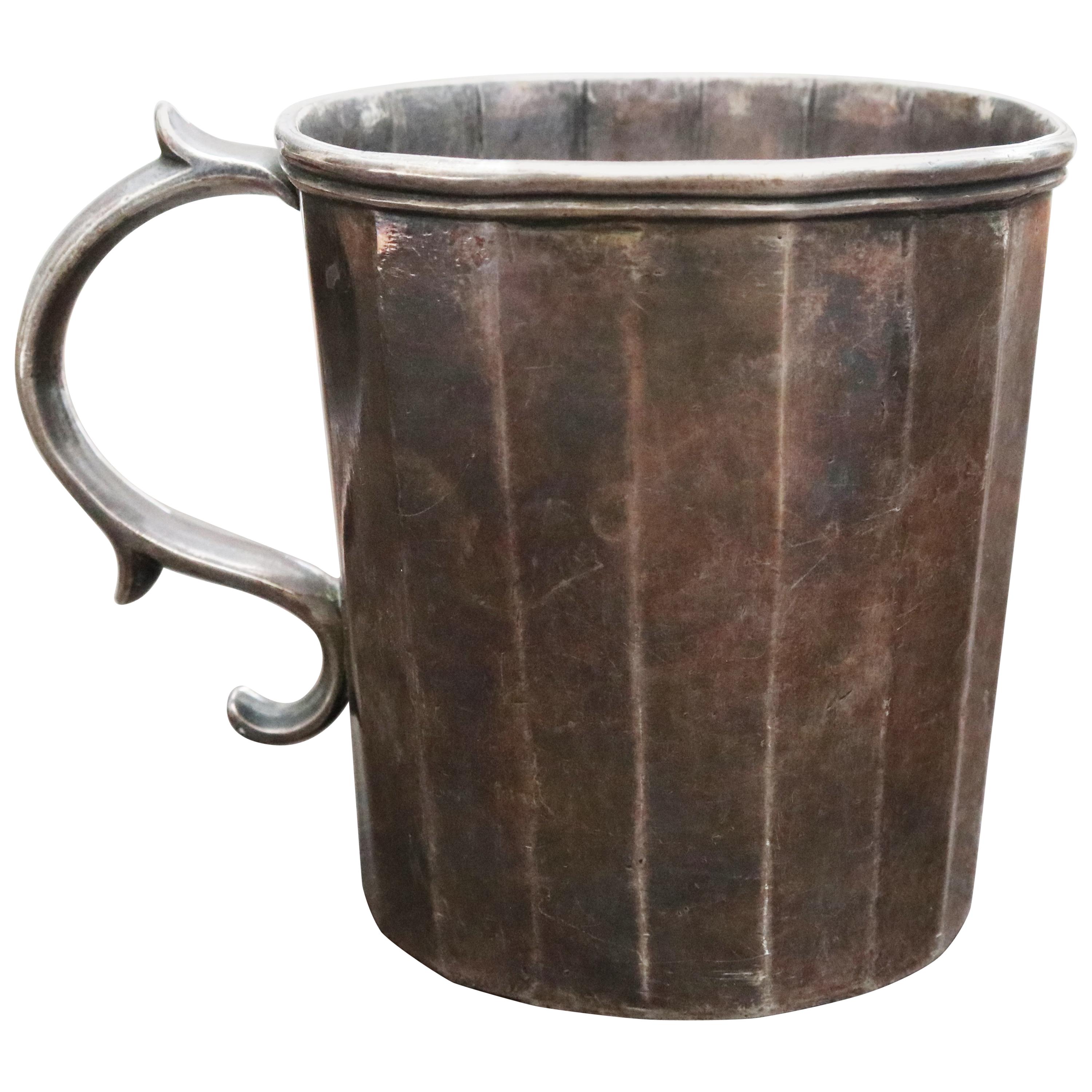 18th Century Silver Cup with Handle Possibly Bolivian