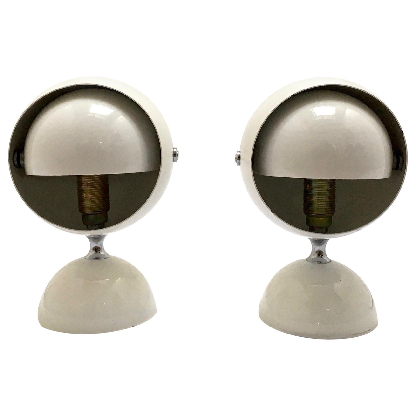Pair of 1970s Space Age Eye Ball Lamp