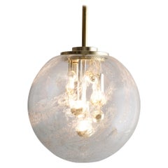 Large Pendant in Brass and Glass
