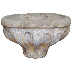16th Century Stone Conch Shaped Holy Water Stoup