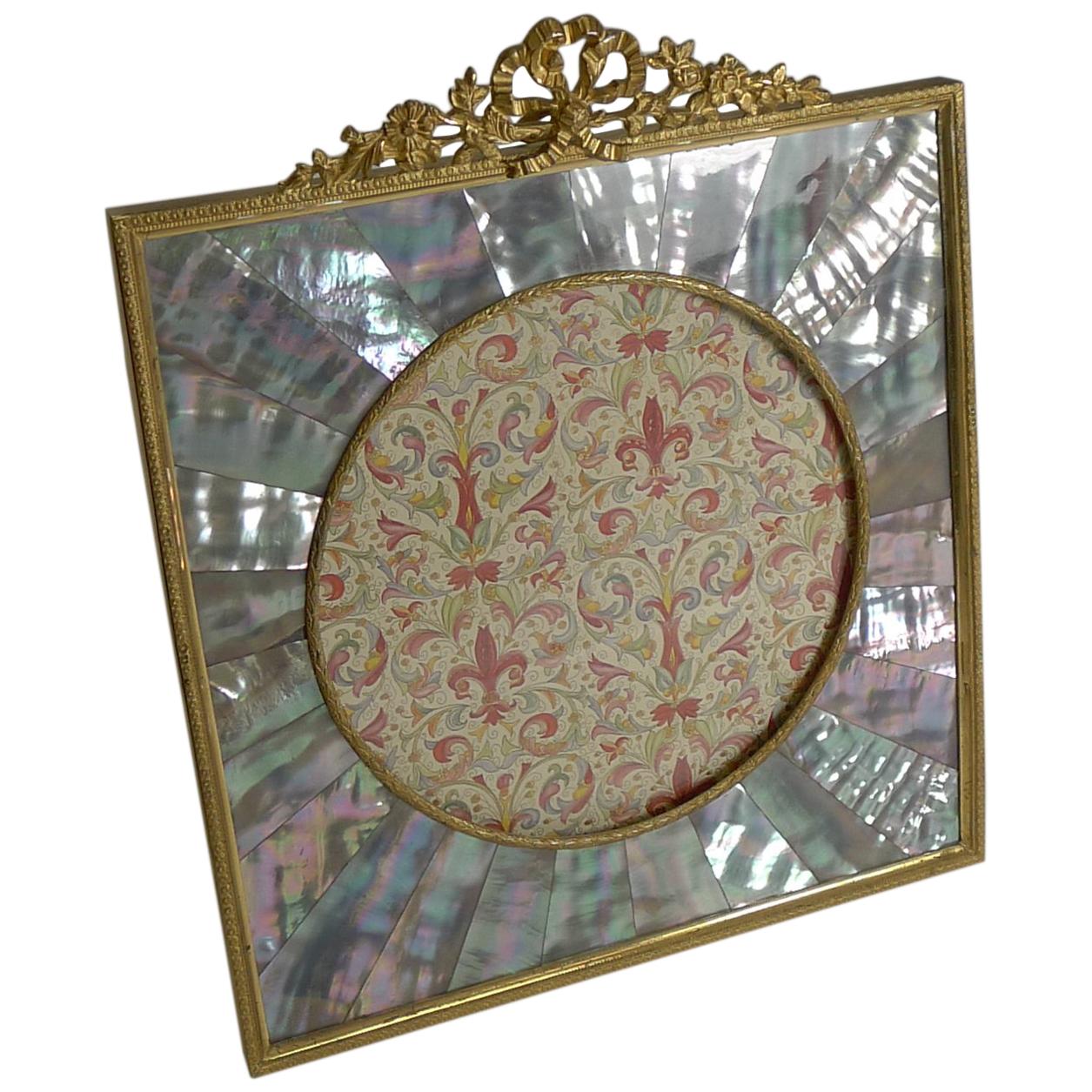 French Gilded Bronze and Mother of Pearl Photograph Frame, circa 1890