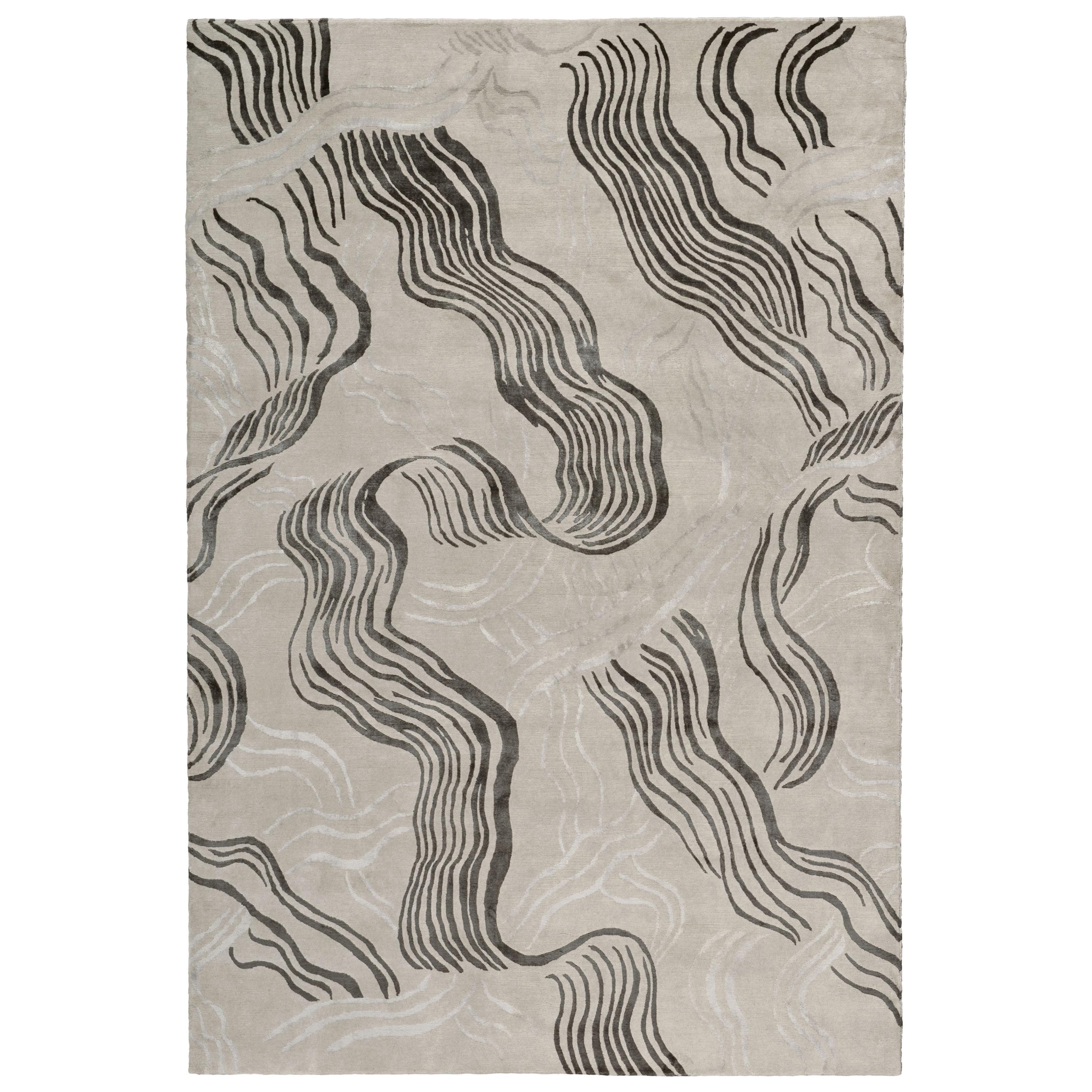 Wake Hand-Knotted 10x8 Rug in Wool and Silk by Kelly Wearstler