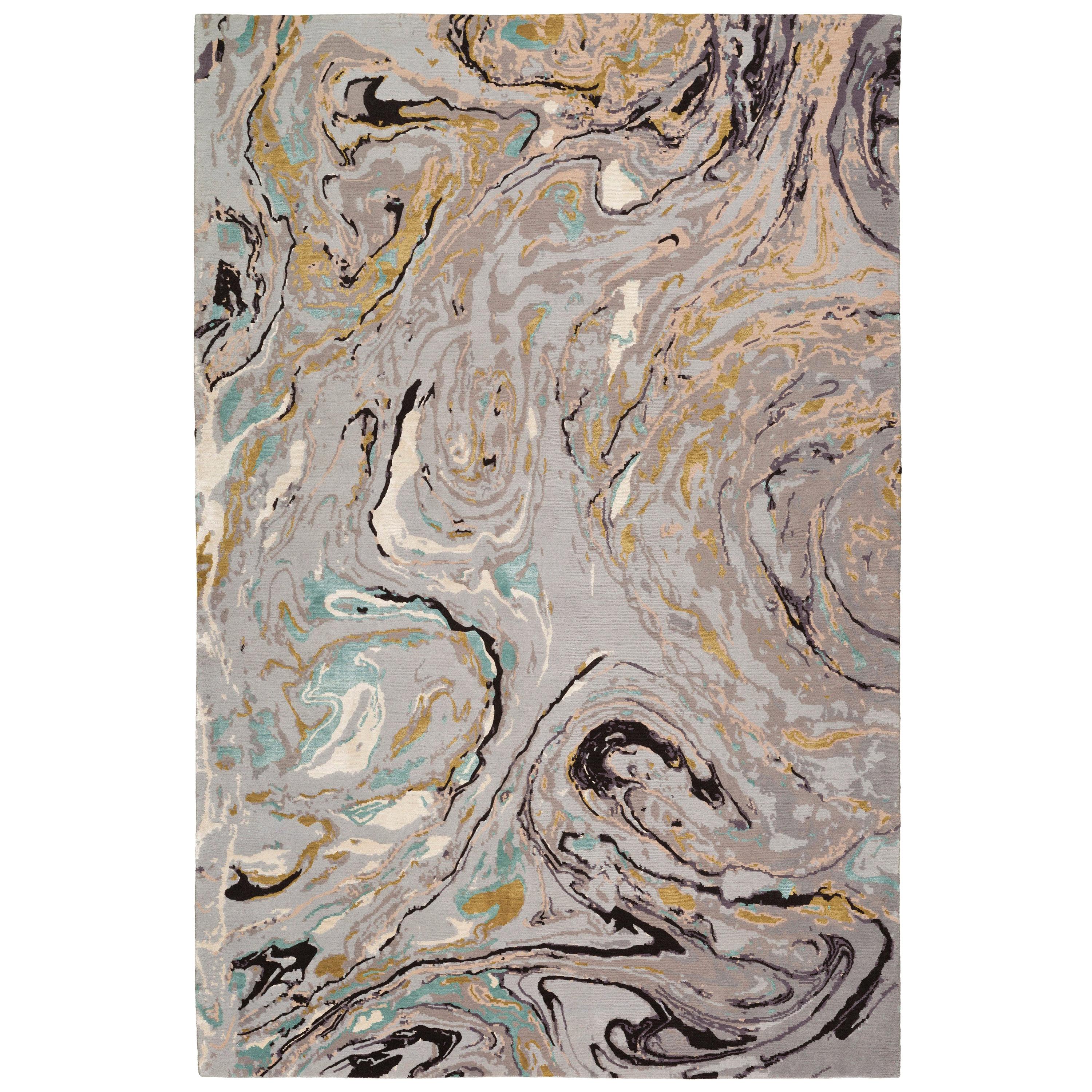 Marble Hand-Knotted 14x10 Rug in Wool and Silk by Rodarte For Sale
